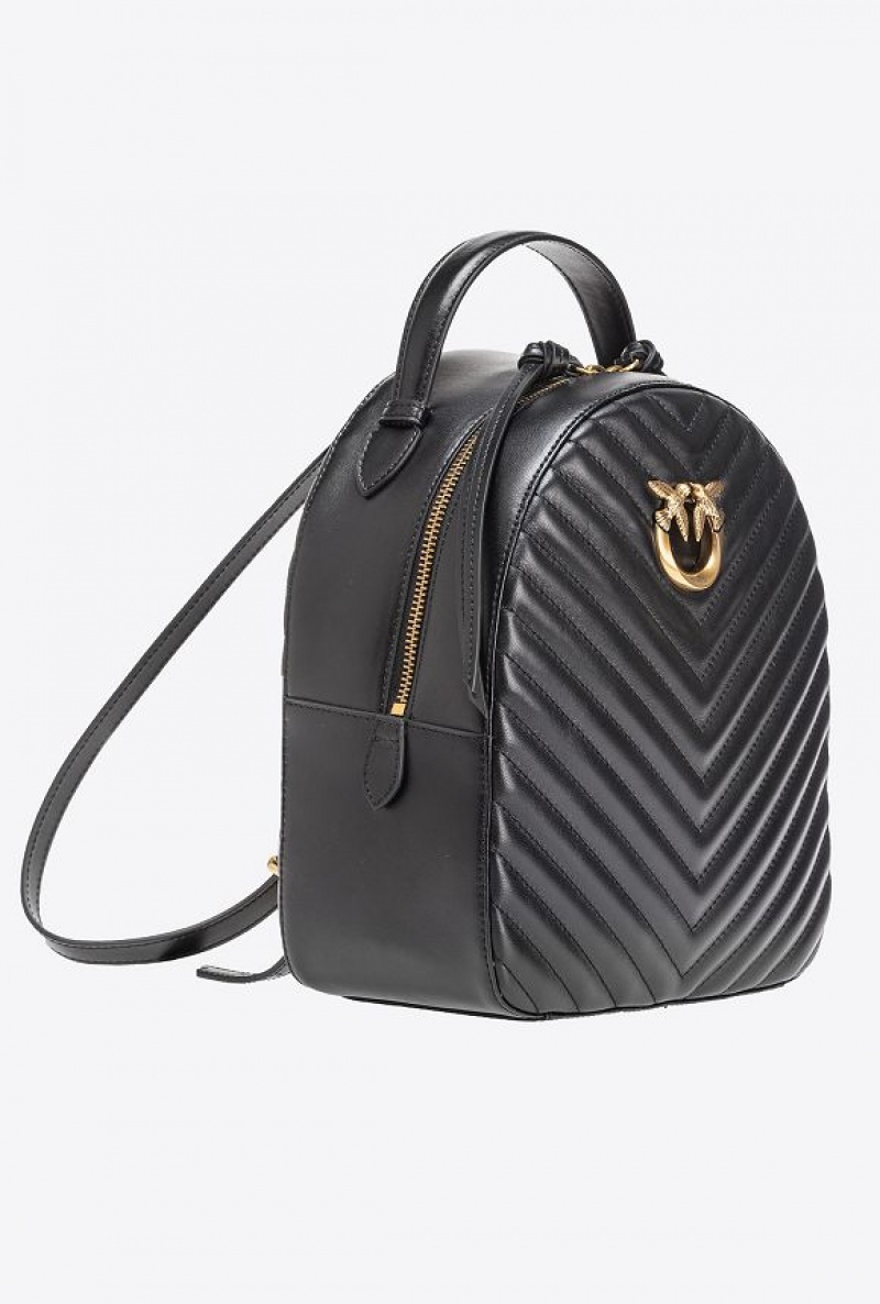 Pinko Love Backpack Černé Zlaté | SN-PKO32631