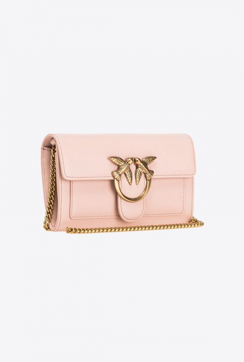 Pinko Love Bag One Wallet Simply Růžové Růžové Zlaté | SN-PKO34259