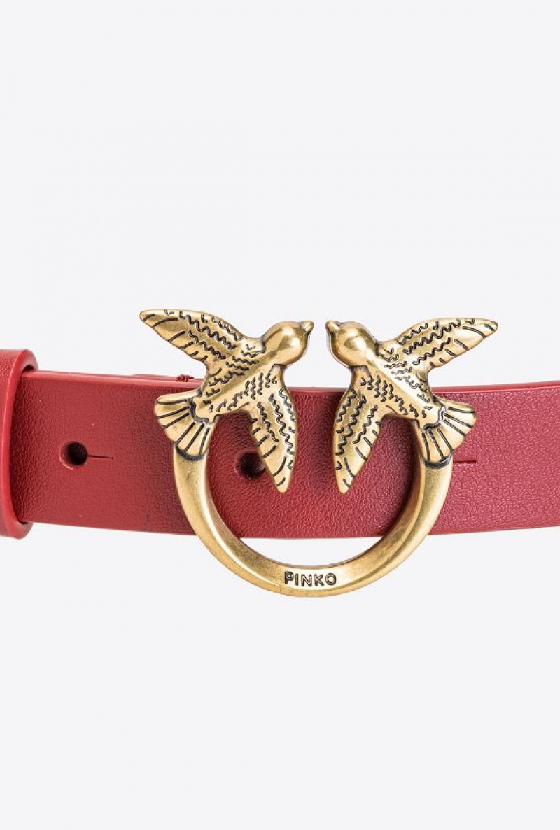 Pinko Love Birds Belt With Large Chain Červené Zlaté | SN-PKO34209