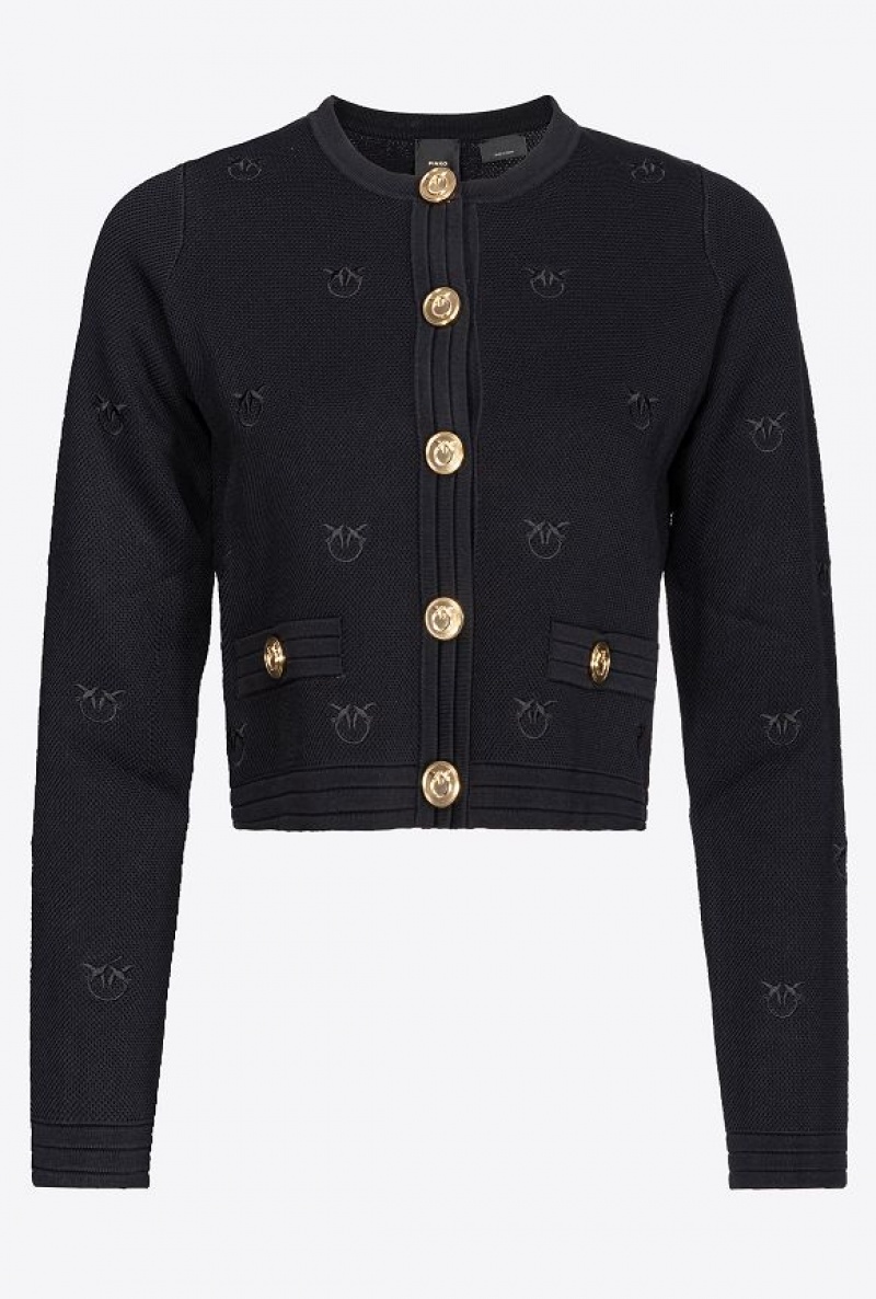 Pinko Love Birds Jacquard Jacket Černé | SN-PKO33869