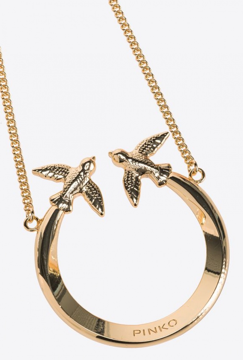 Pinko Love Birds Large Necklace Zlaté | SN-PKO34410