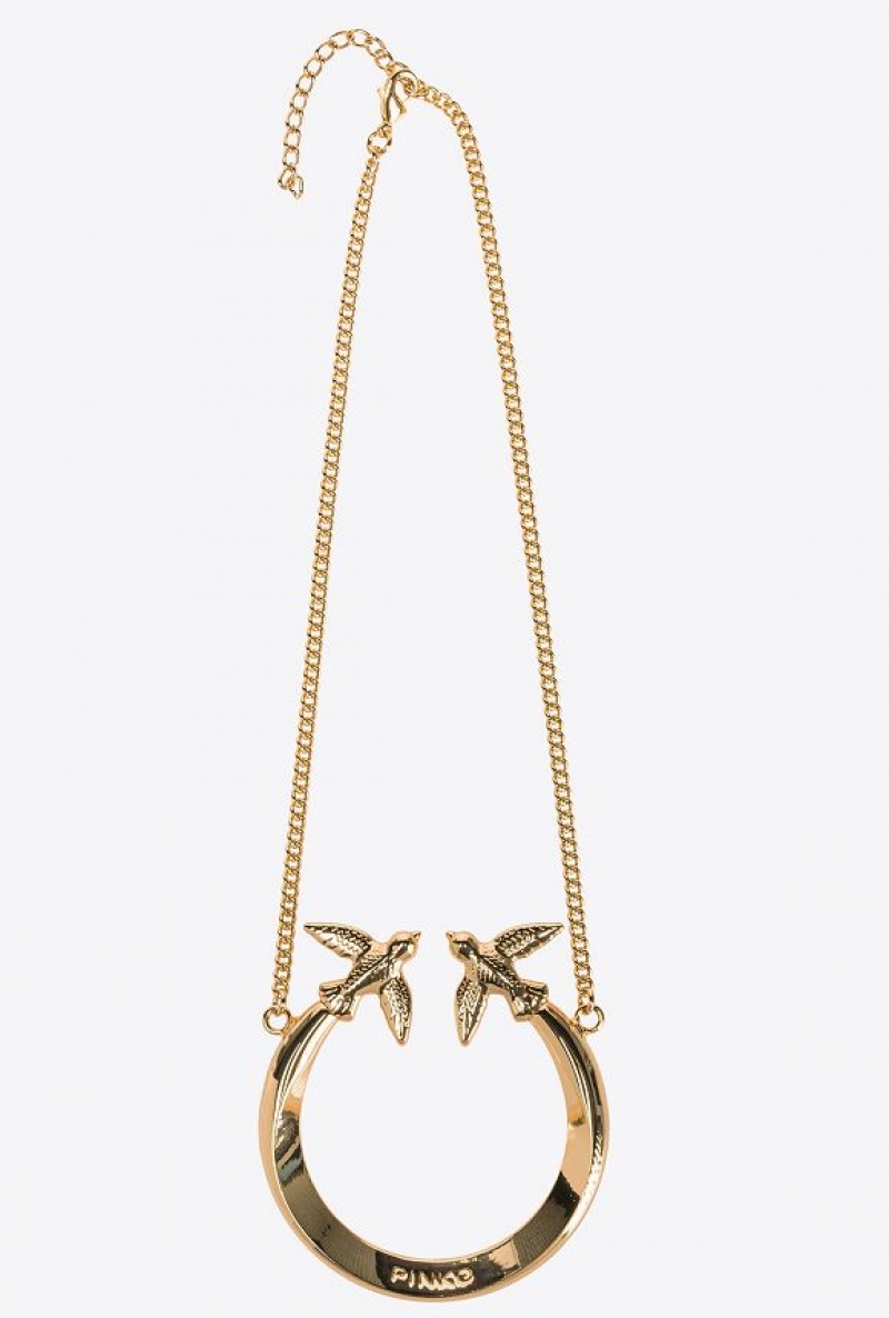 Pinko Love Birds Large Necklace Zlaté | SN-PKO34410