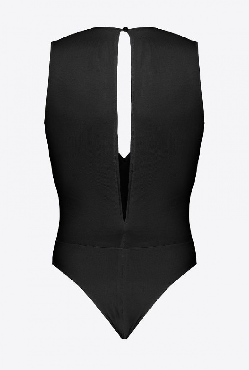 Pinko Low-cut Bodysuit Černé | SN-PKO33935