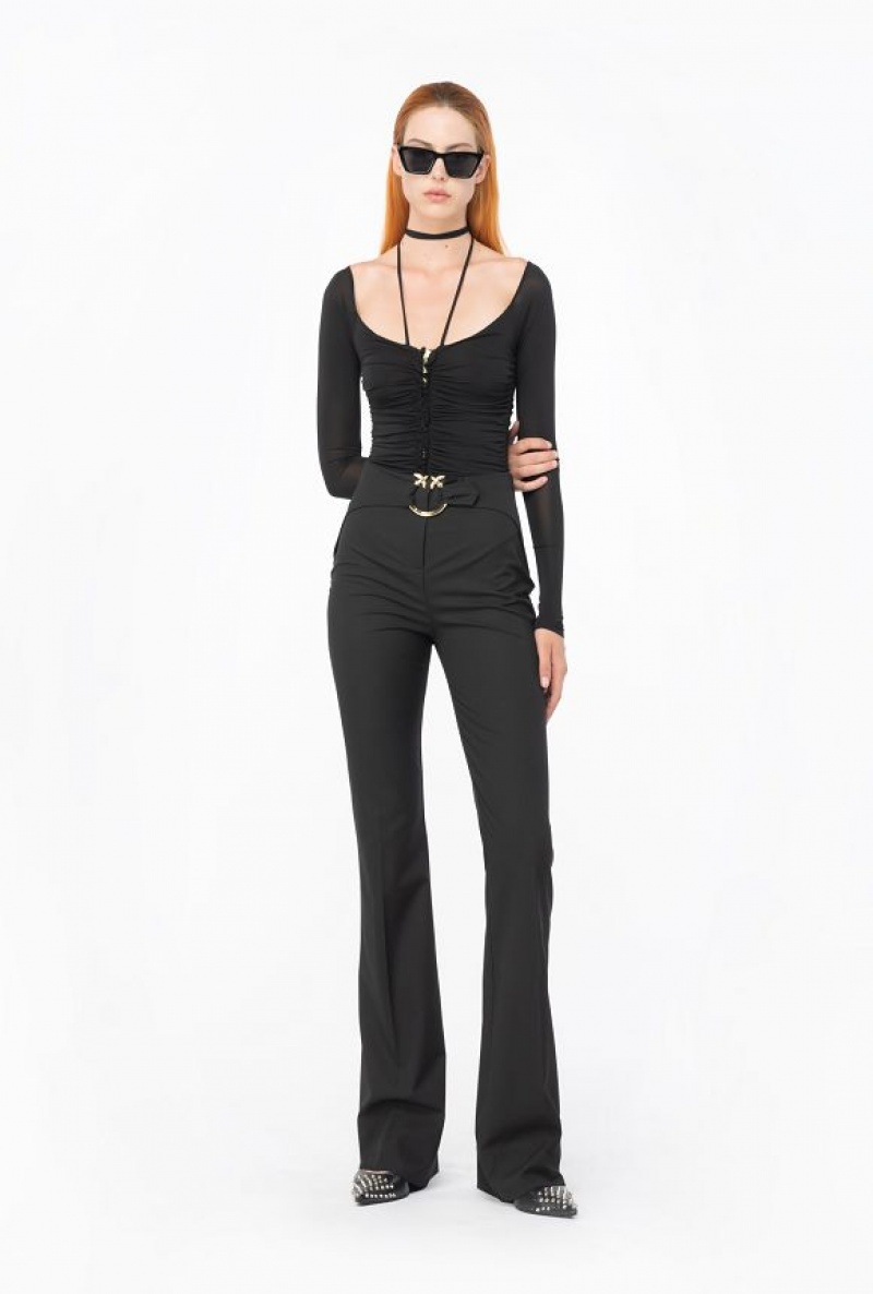 Pinko Matte Crepe Jersey Bodysuit Černé | SN-PKO33341