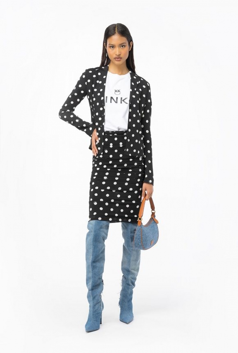 Pinko Maxi-logo T-shirt Bílé | SN-PKO33323