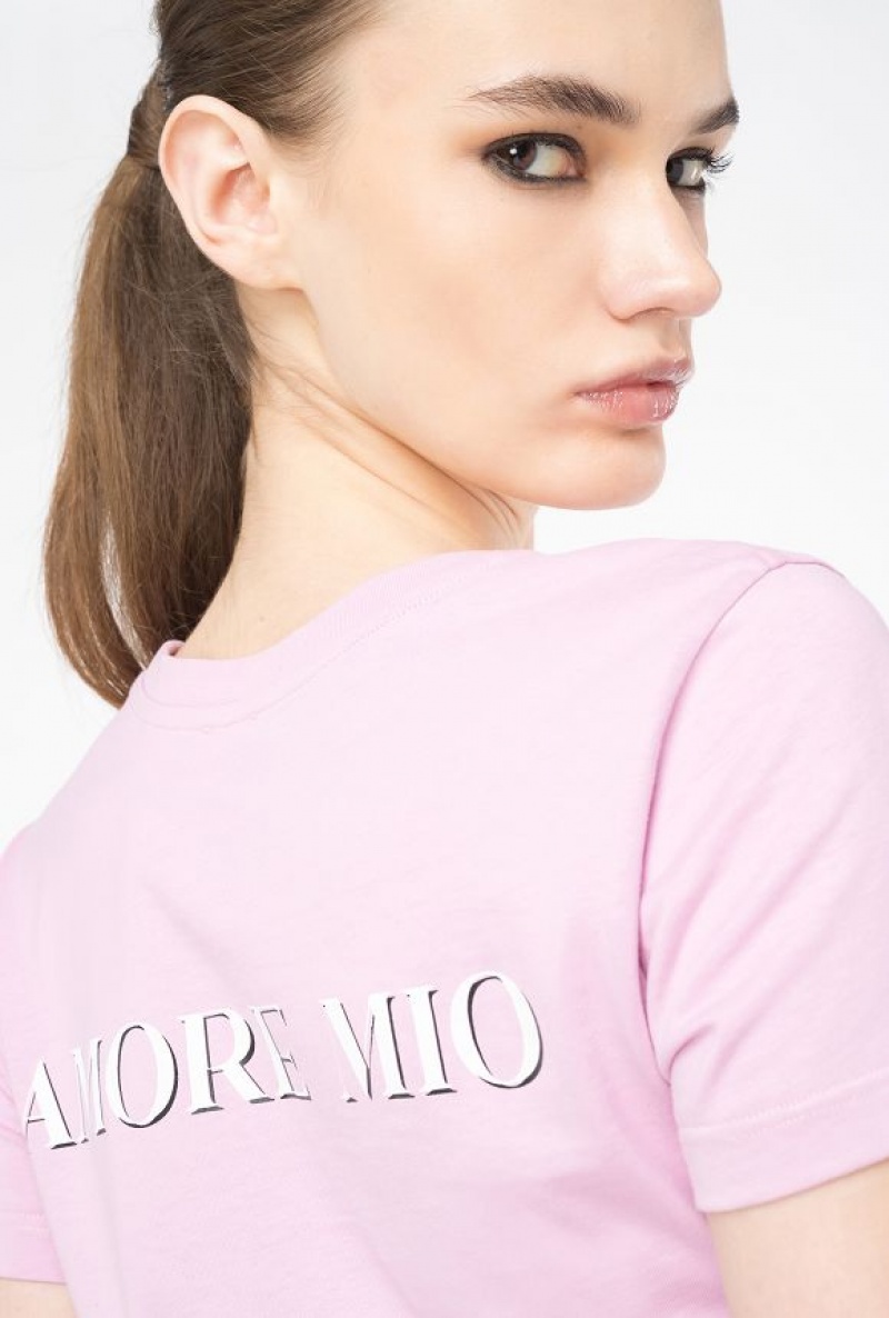 Pinko Mermaid-print T-shirt Fialové | SN-PKO33227