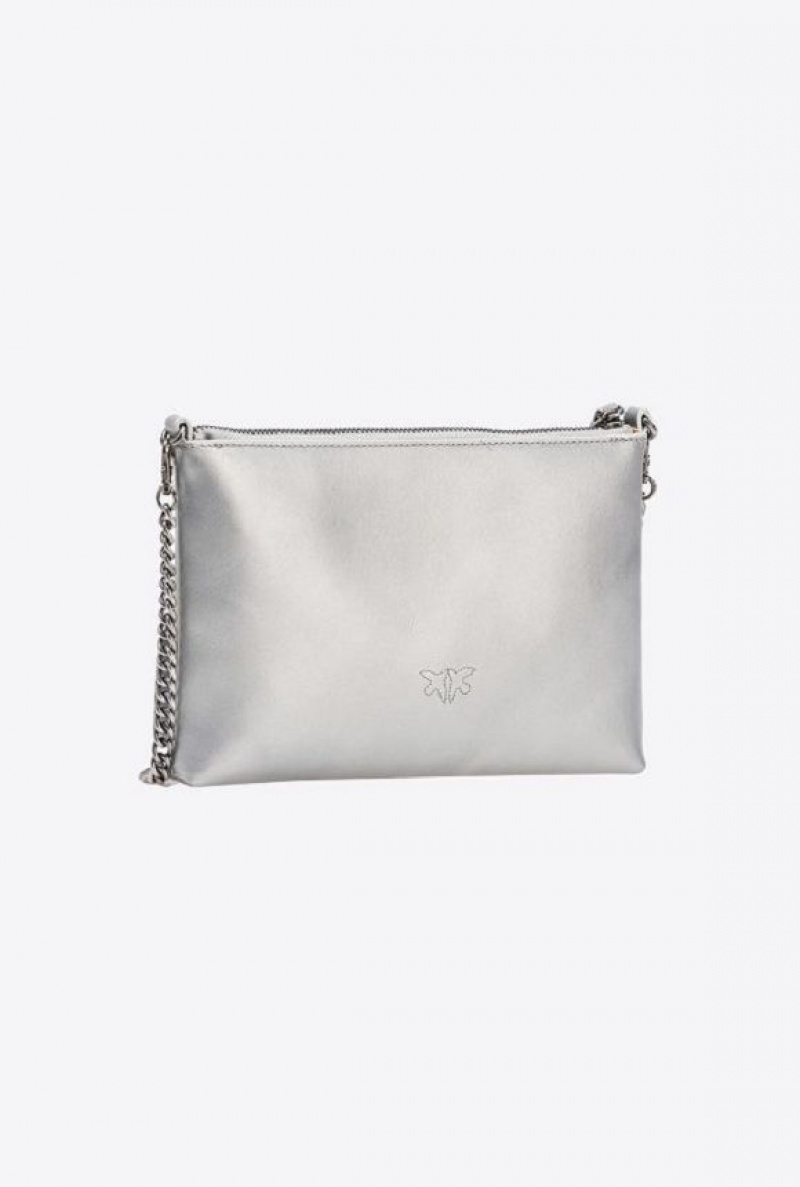 Pinko Metallic Aika Byty Bag Stříbrné Stříbrné | SN-PKO32873