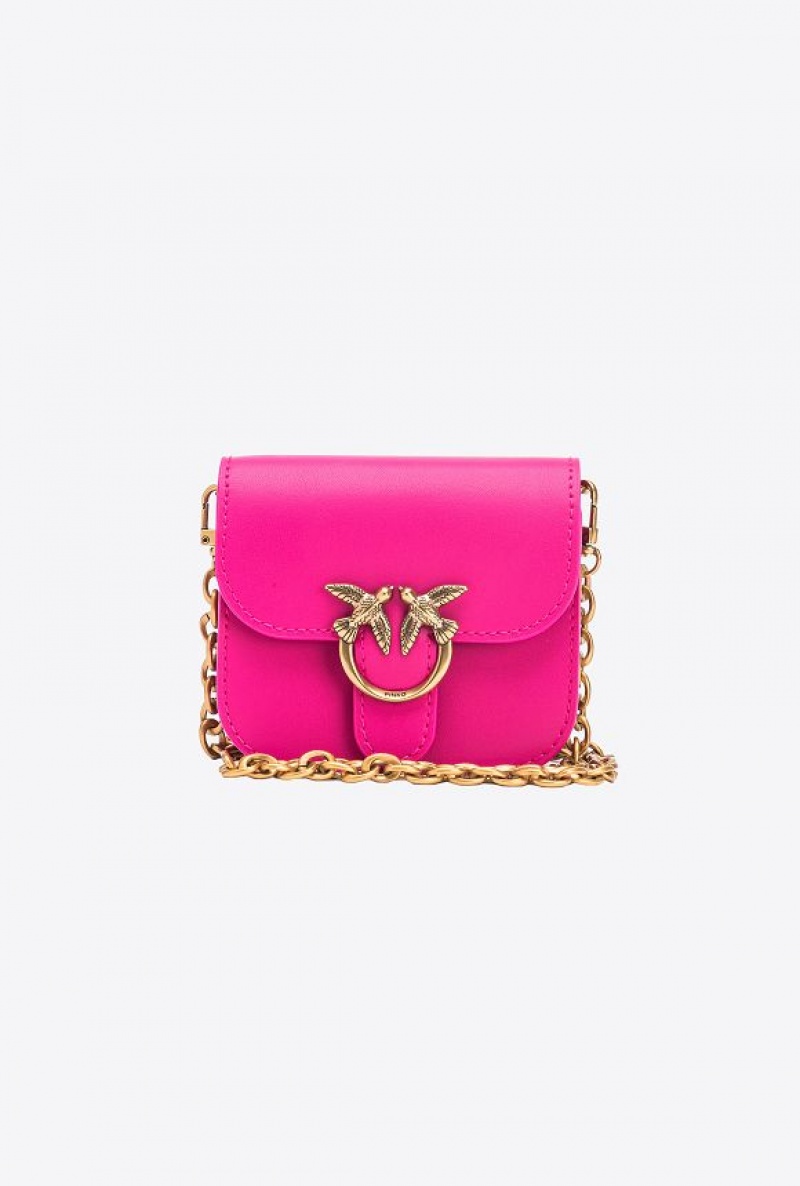 Pinko Micro Love Bag Bell In Læder Růžové Zlaté | SN-PKO32439