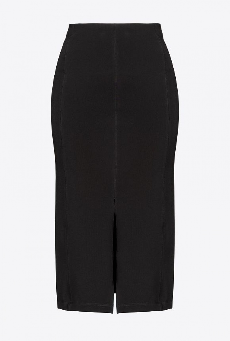 Pinko Midi Skirt With Slit Černé | SN-PKO34048