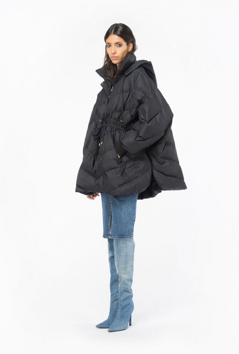 Pinko Midi Technical Platene Down Jacket Černé | SN-PKO33586