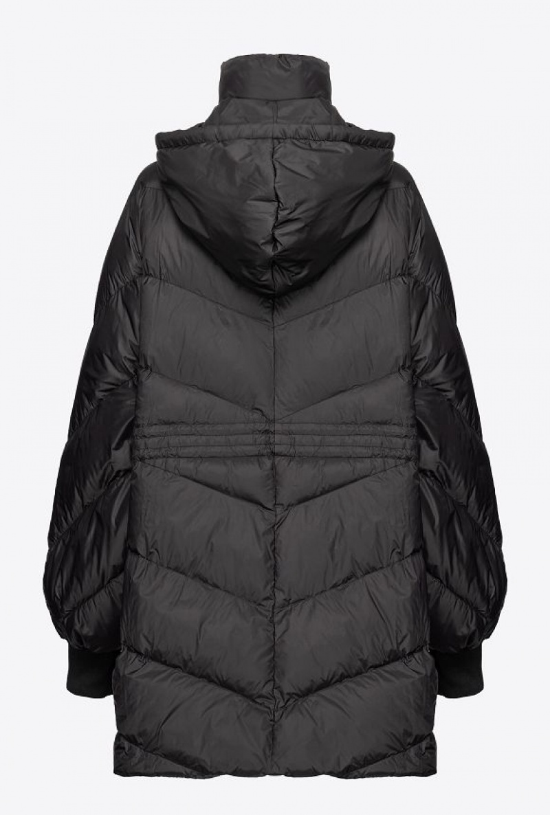 Pinko Midi Technical Platene Down Jacket Černé | SN-PKO33586