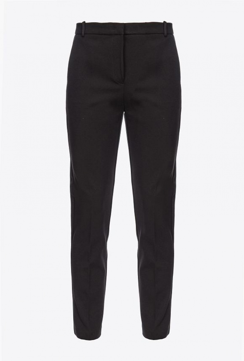 Pinko Milano-knit Cigarette Trousers Černé | SN-PKO33928