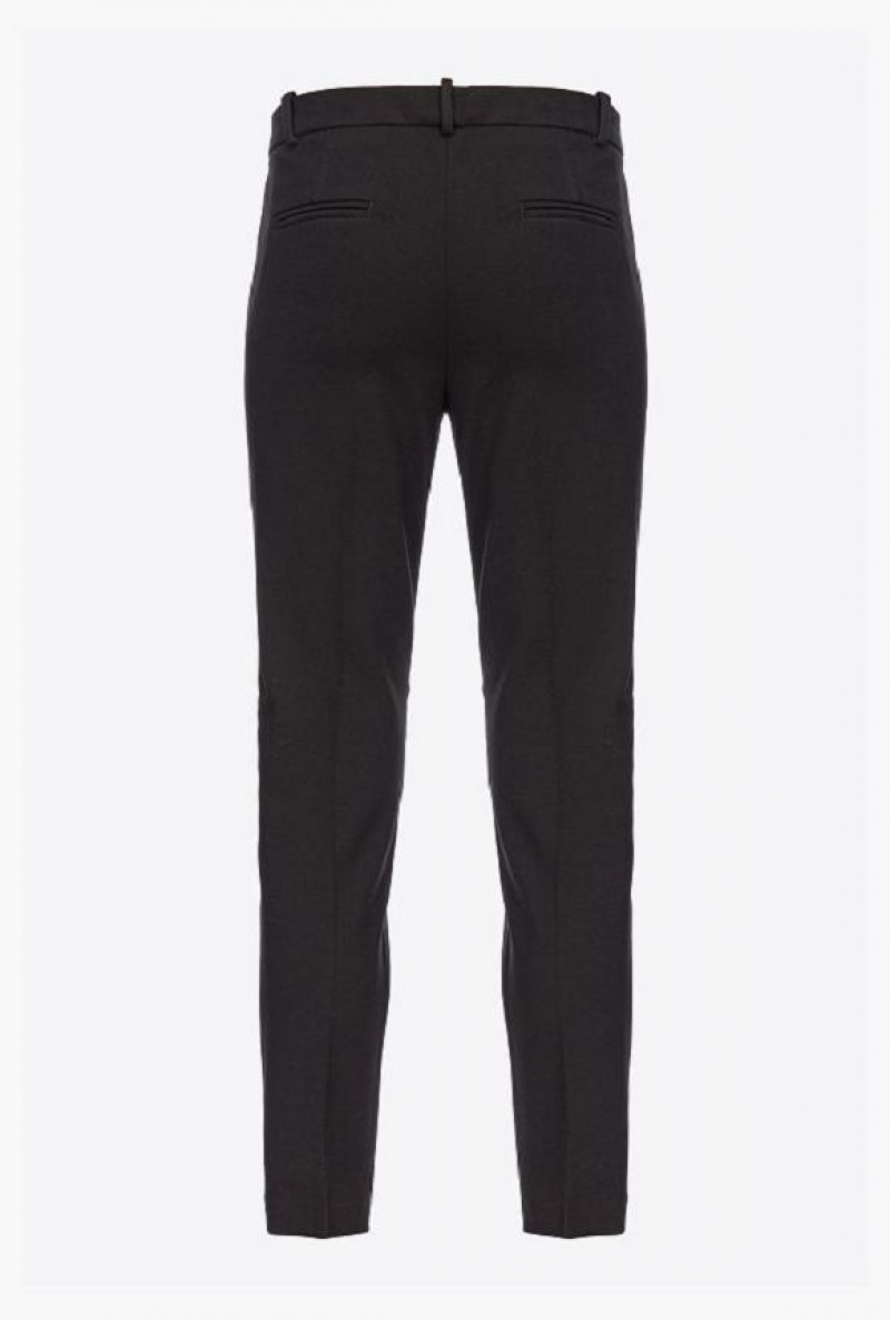 Pinko Milano-knit Cigarette Trousers Černé | SN-PKO33928