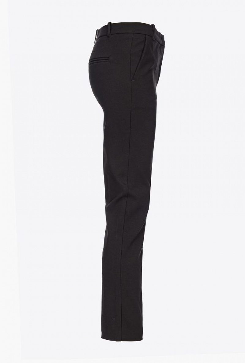 Pinko Milano-knit Cigarette Trousers Černé | SN-PKO33928