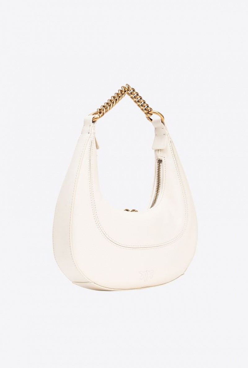 Pinko Mini Brioche Bag Hobo Bílé Bílé Zlaté | SN-PKO32580