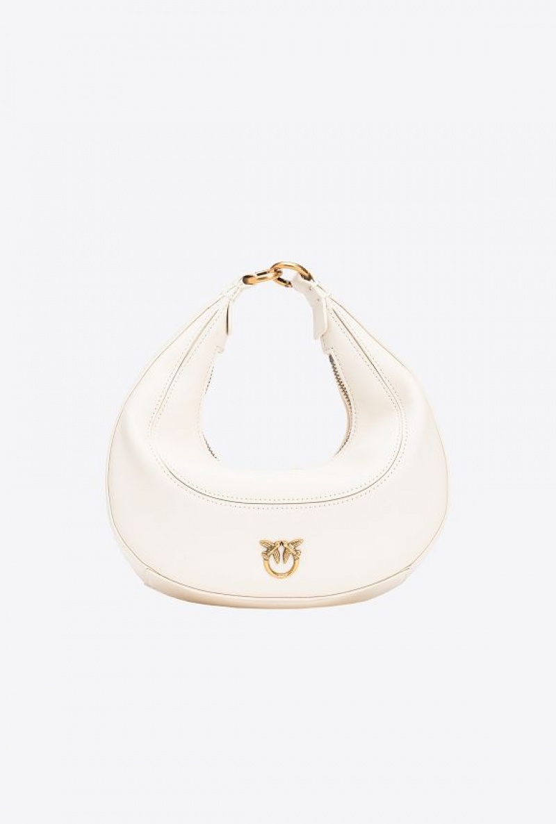 Pinko Mini Brioche Bag Hobo Bílé Bílé Zlaté | SN-PKO32580