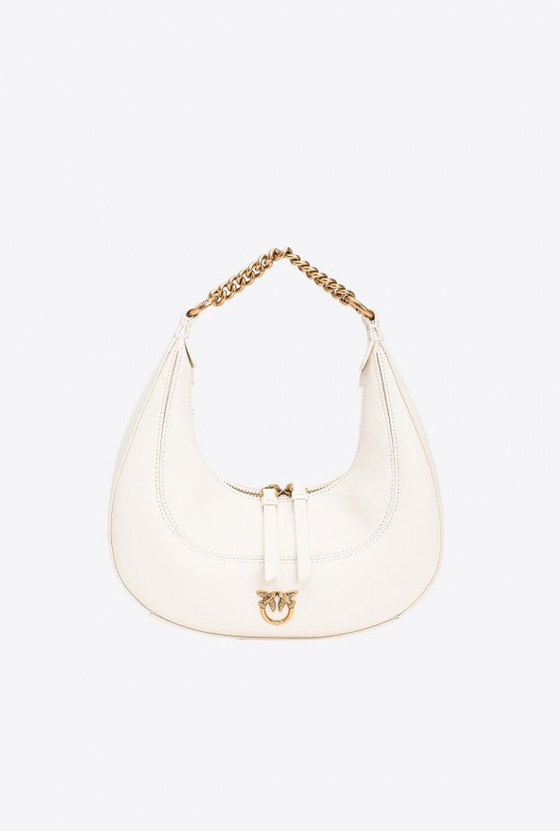 Pinko Mini Brioche Bag Hobo Bílé Bílé Zlaté | SN-PKO32580