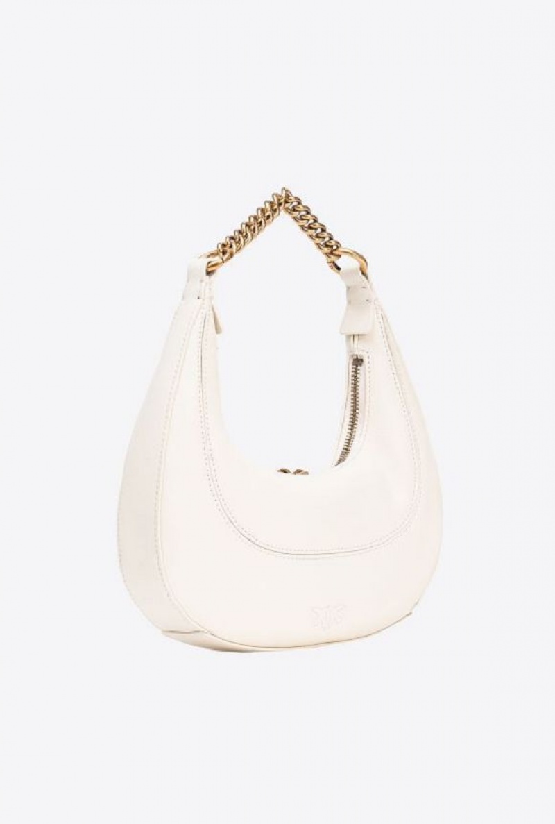 Pinko Mini Brioche Bag Hobo Bílé Bílé Zlaté | SN-PKO32805