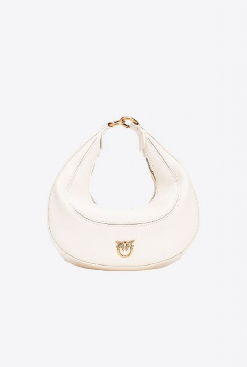 Pinko Mini Brioche Bag Hobo Bílé Bílé Zlaté | SN-PKO32805