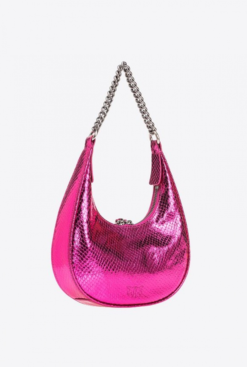 Pinko Mini Brioche Bag Hobo Růžové Stříbrné | SN-PKO32598