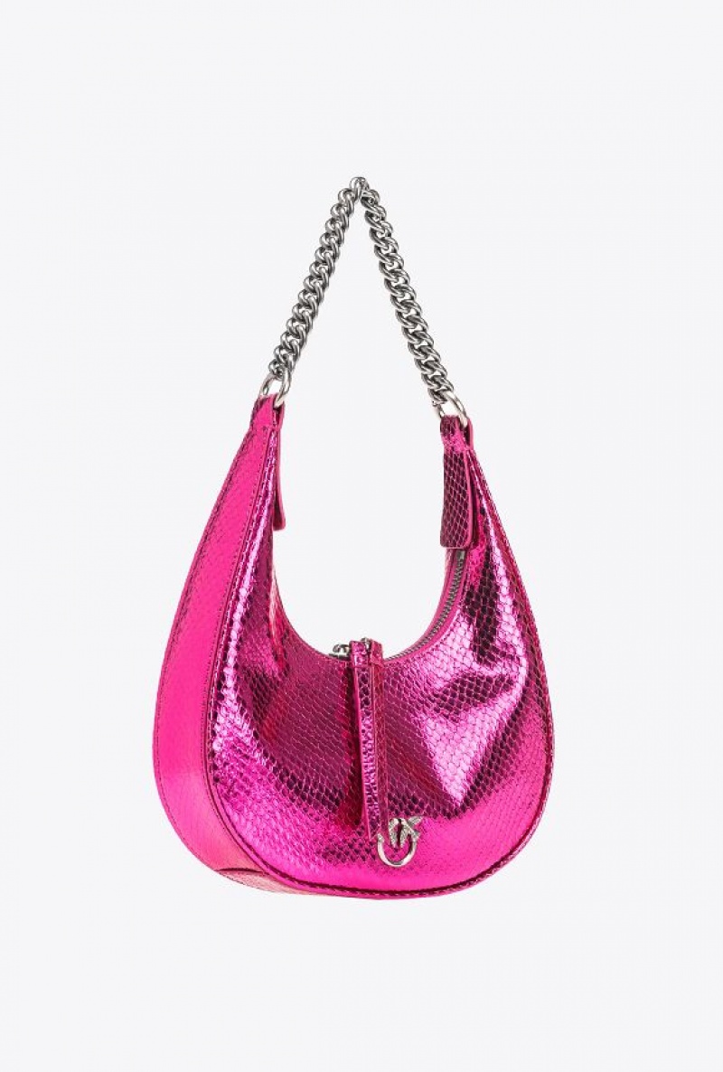 Pinko Mini Brioche Bag Hobo Růžové Stříbrné | SN-PKO32598