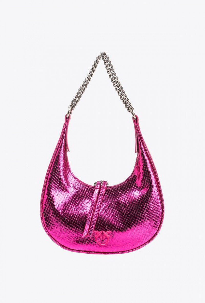 Pinko Mini Brioche Bag Hobo Růžové Stříbrné | SN-PKO32598