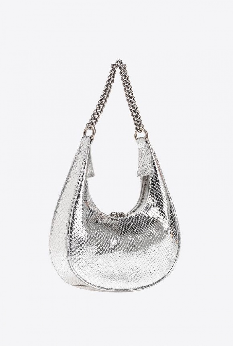 Pinko Mini Brioche Bag Hobo Stříbrné Stříbrné | SN-PKO32596