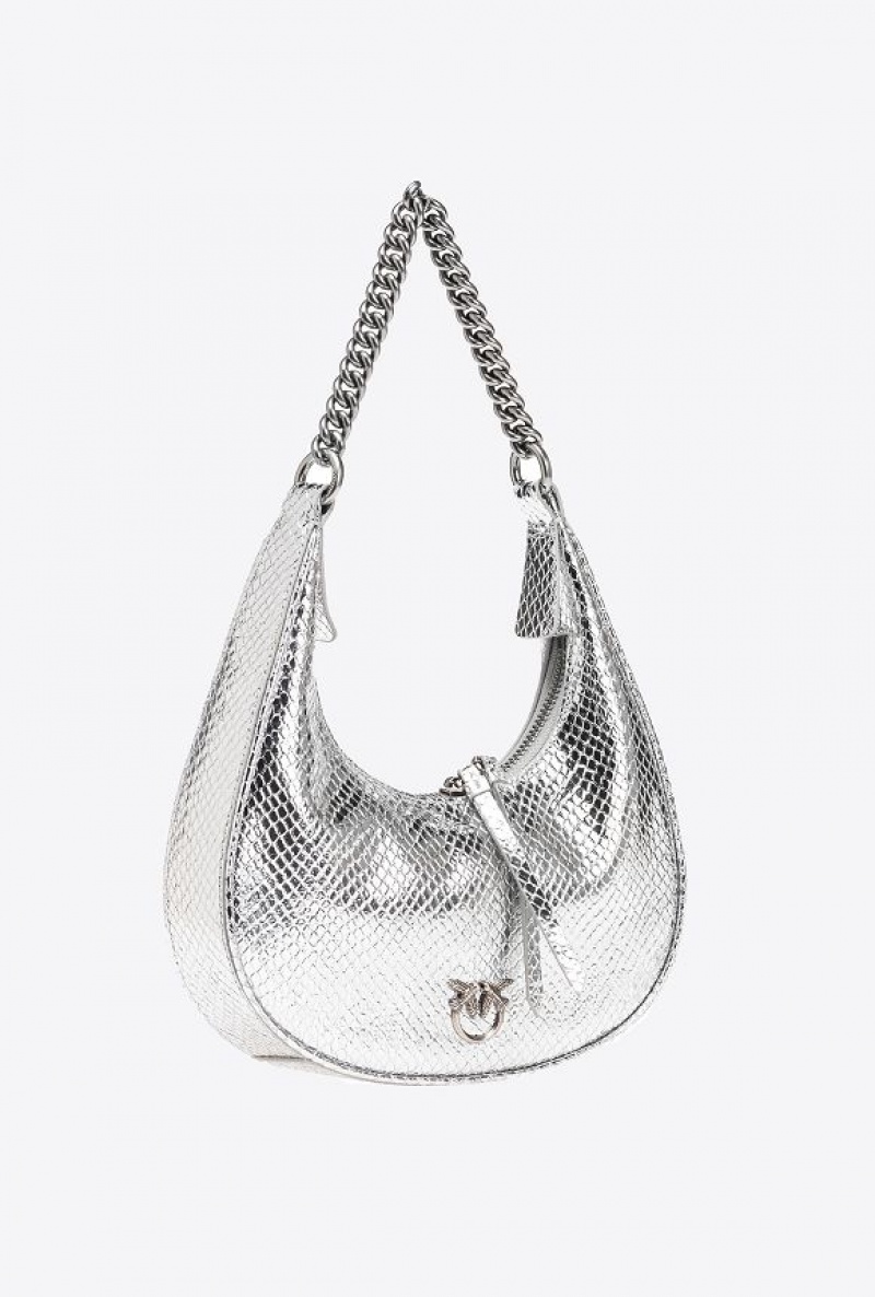 Pinko Mini Brioche Bag Hobo Stříbrné Stříbrné | SN-PKO32596