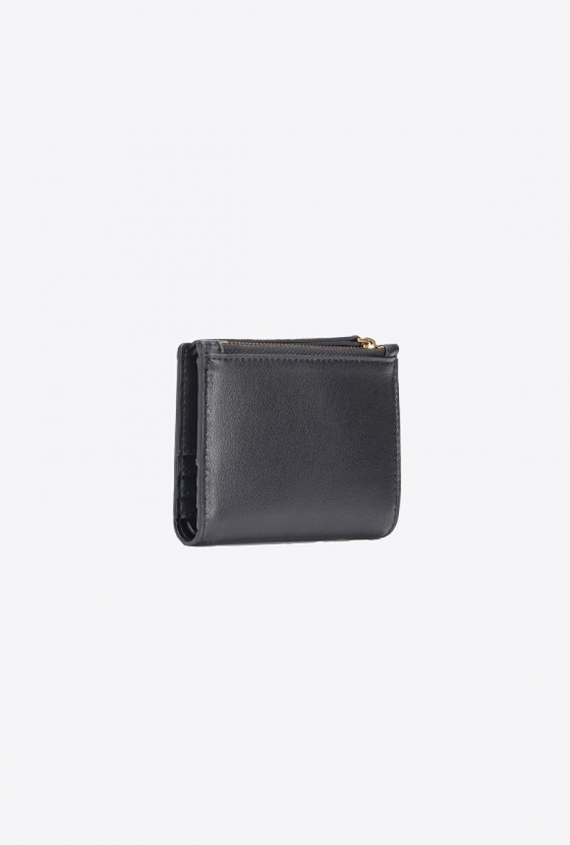 Pinko Mini Læder Wallet Černé Zlaté | SN-PKO34264