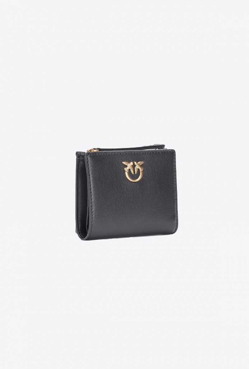 Pinko Mini Læder Wallet Černé Zlaté | SN-PKO34264