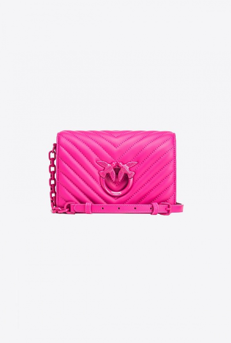 Pinko Mini Love Bag Click Chevron Colour Block Růžové | SN-PKO32504