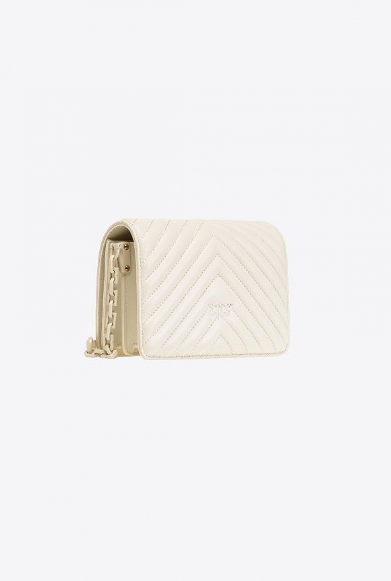 Pinko Mini Love Bag Click Chevron Colour Block Bílé Bílé | SN-PKO32666