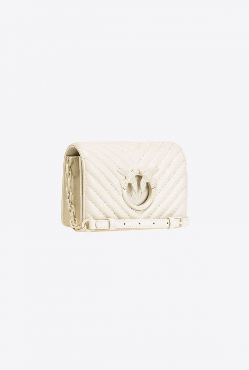 Pinko Mini Love Bag Click Chevron Colour Block Bílé Bílé | SN-PKO32666