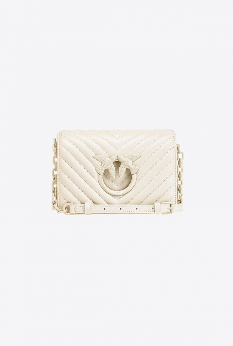 Pinko Mini Love Bag Click Chevron Colour Block Bílé Bílé | SN-PKO32666