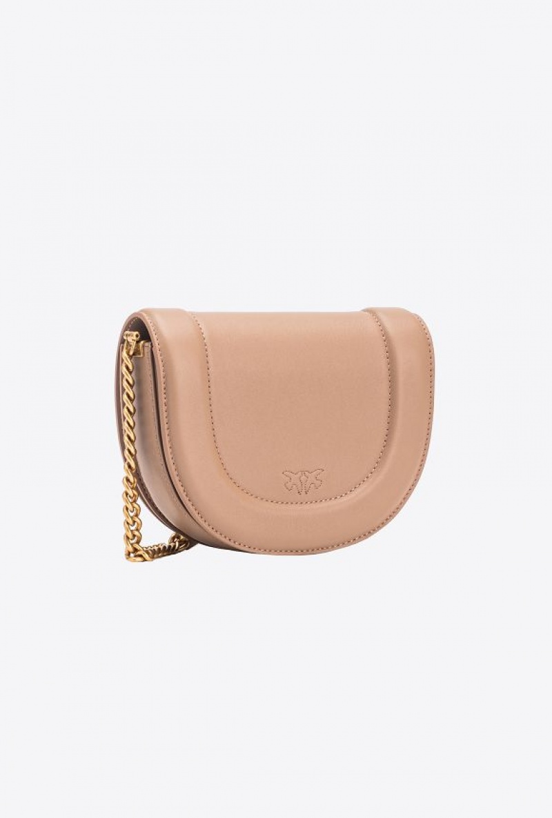 Pinko Mini Love Bag Click Round In Læder Zlaté | SN-PKO32723