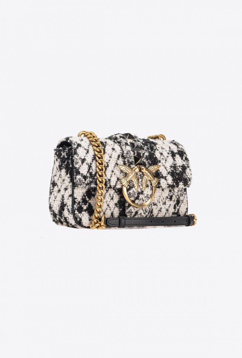 Pinko Mini Love Bag One In Snake Jacquard Bílé Černé Zlaté | SN-PKO32561