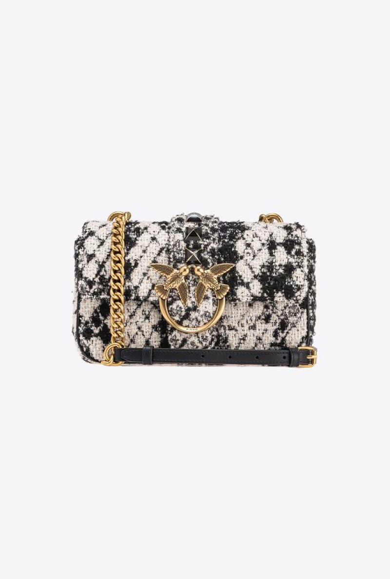 Pinko Mini Love Bag One In Snake Jacquard Bílé Černé Zlaté | SN-PKO32561