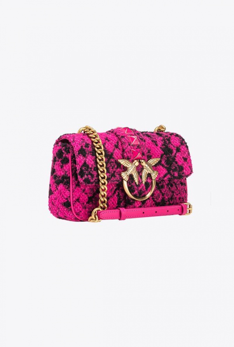 Pinko Mini Love Bag One In Snake Jacquard Černé Zlaté | SN-PKO32562