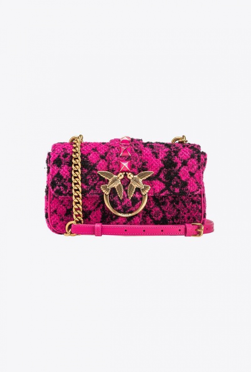 Pinko Mini Love Bag One In Snake Jacquard Černé Zlaté | SN-PKO32562