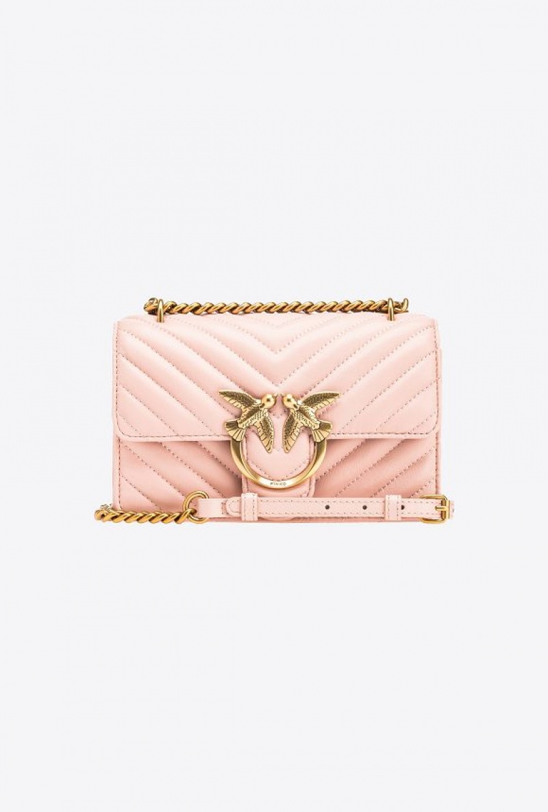 Pinko Mini Love Bag One Simply Růžové Růžové Zlaté | SN-PKO32601