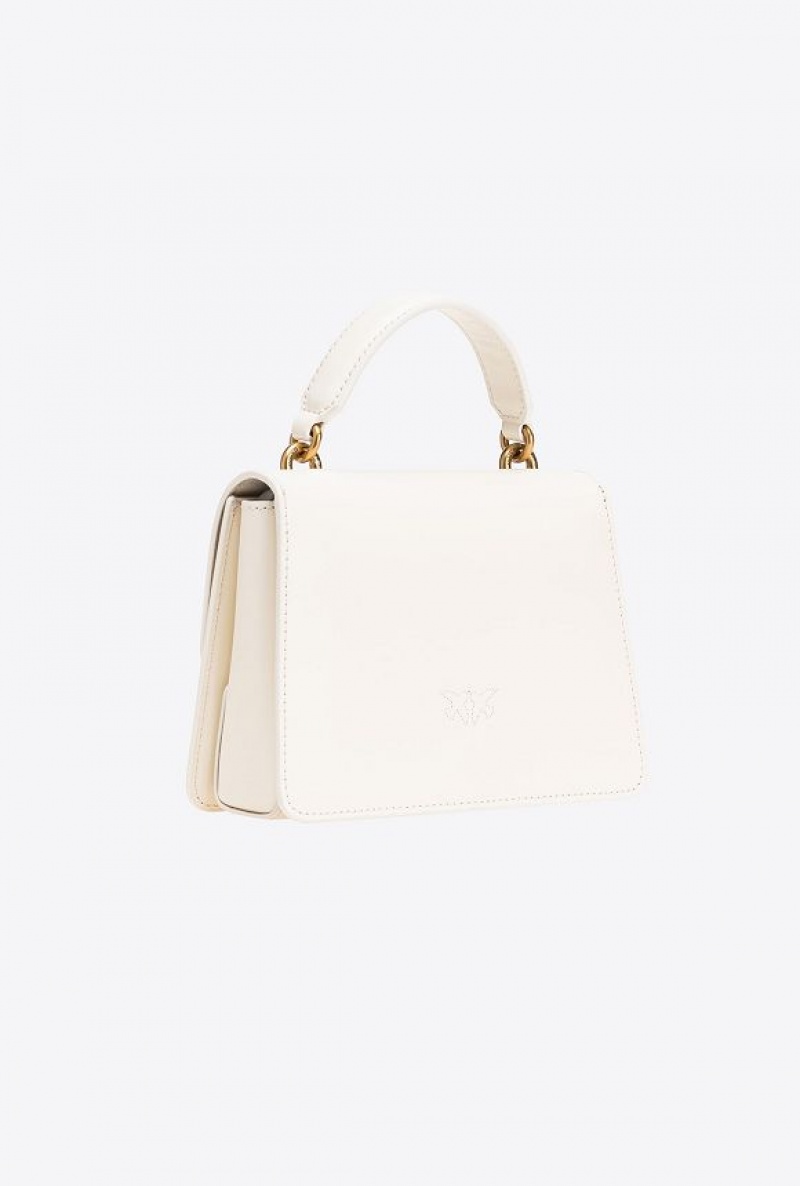 Pinko Mini Love Bag One Top Handle Light Simply Bílé Bílé Zlaté | SN-PKO32396