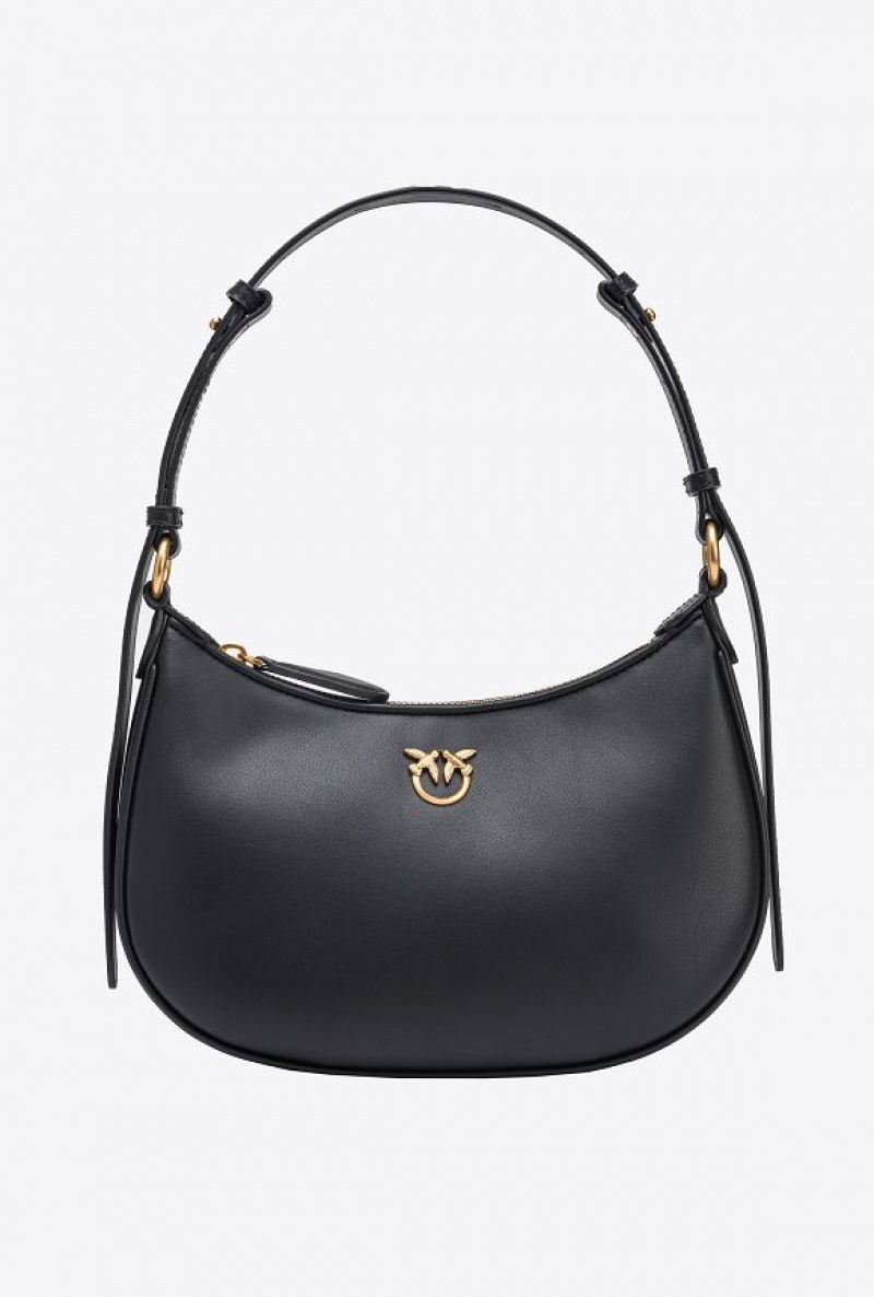 Pinko Mini Love Bag Half Moon Simply Černé Zlaté | SN-PKO32466