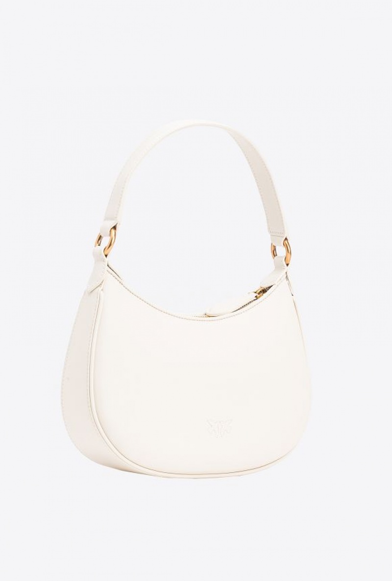 Pinko Mini Love Bag Half Moon Simply Bílé Bílé Zlaté | SN-PKO32575