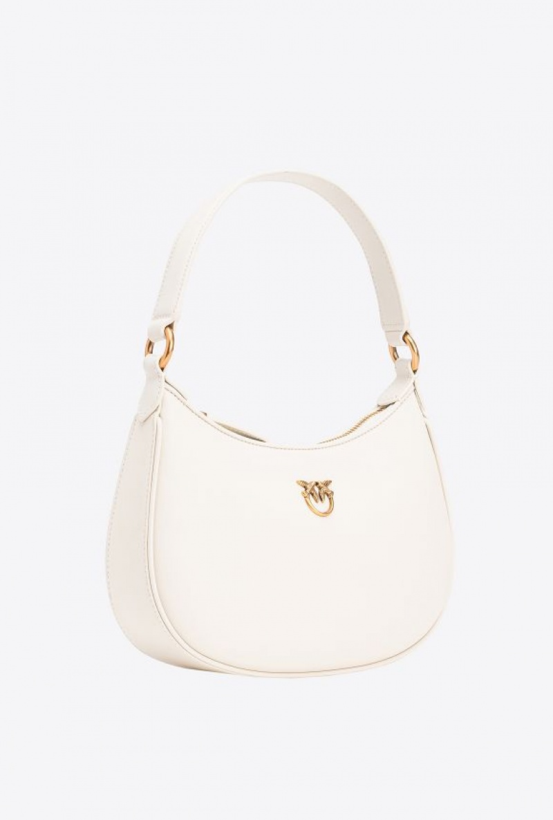 Pinko Mini Love Bag Half Moon Simply Bílé Bílé Zlaté | SN-PKO32575