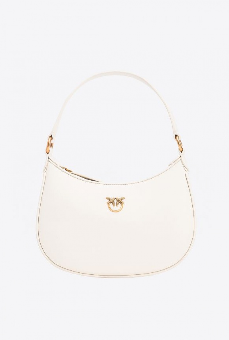 Pinko Mini Love Bag Half Moon Simply Bílé Bílé Zlaté | SN-PKO32575