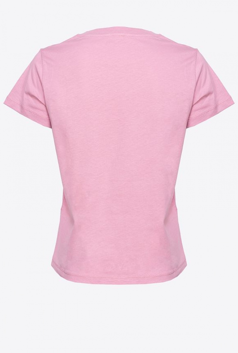 Pinko Mini-logo T-shirt Fialové | SN-PKO33268