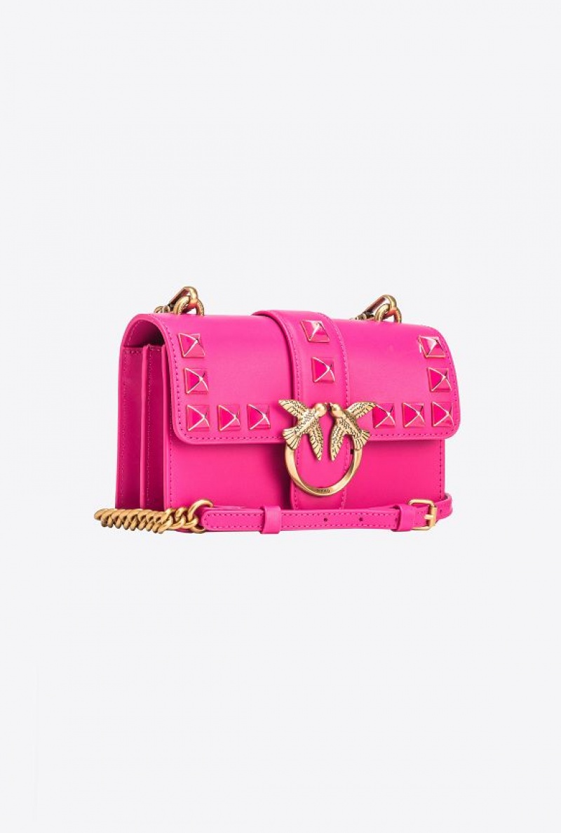 Pinko Mini Love Bag One Painted Studs Růžové Zlaté | SN-PKO32539