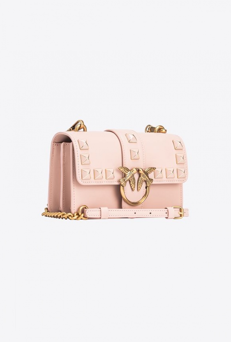 Pinko Mini Love Bag One Painted Studs Růžové Růžové Zlaté | SN-PKO32661