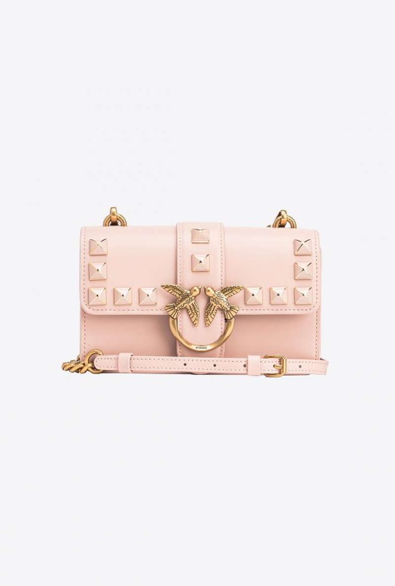 Pinko Mini Love Bag One Painted Studs Růžové Růžové Zlaté | SN-PKO32408