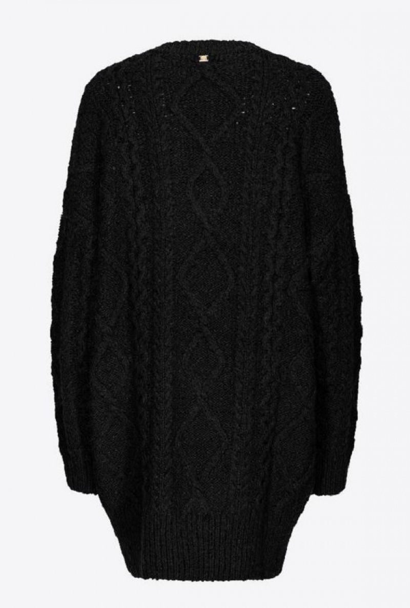 Pinko Multi Cable-knit Šaty Černé | SN-PKO33077